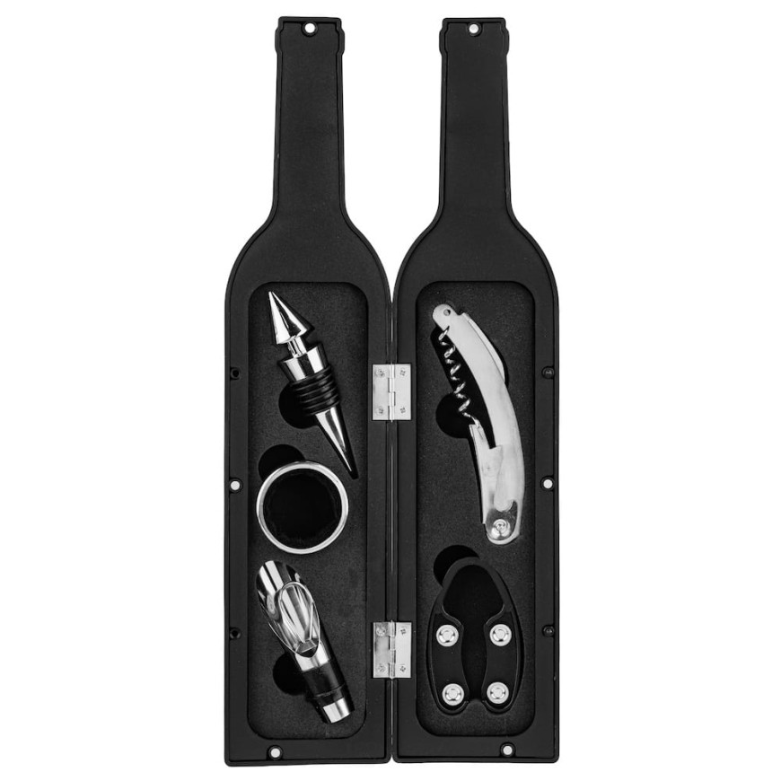 Set Complet Vin în Cutie Tip Sticlă – Cadou Elegant și Original