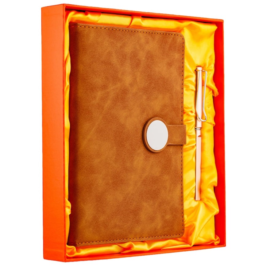 Set Agendă Catifea Maro cu Pix – Eleganță Premium