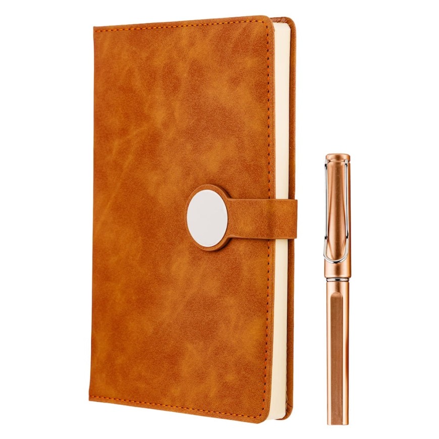 Set Agendă Catifea Maro cu Pix – Eleganță Premium