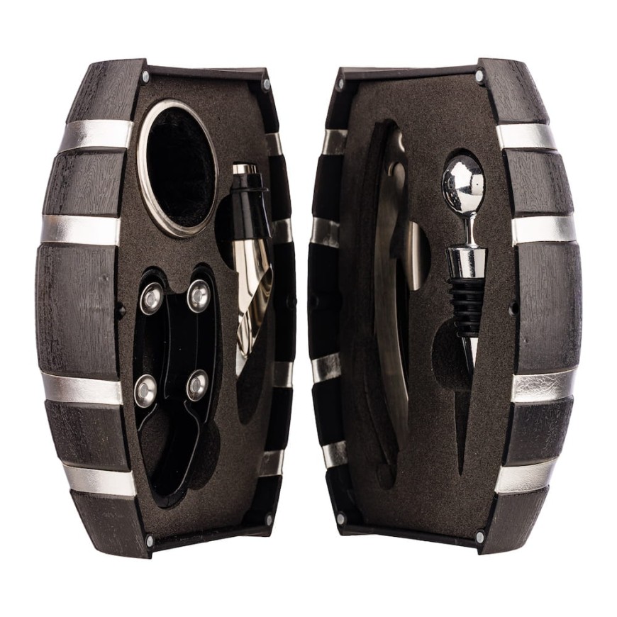 Set vin în cutie tip butoi – accesorii complete